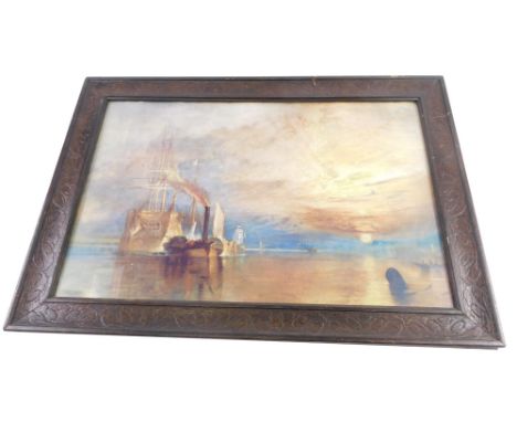 After Turner. Fighting Temeraire, print, 37cm x 57cm. 
