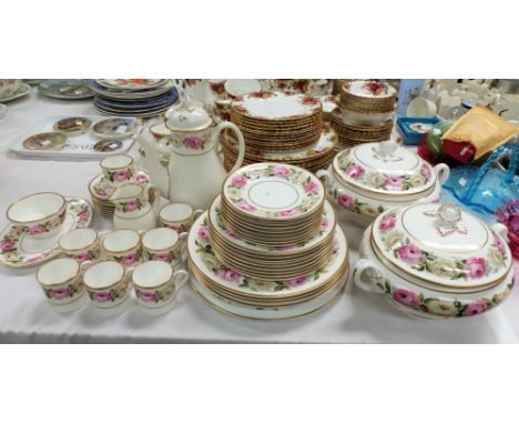 A Royal Worcester "Royal Garden" part dinner and tea service, 44 pieces approx