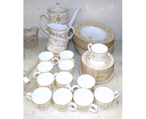 A Royal Worcester Hyde Park part dinner and coffee service, 30 pieces approx (coffee pot lid a.f.)
