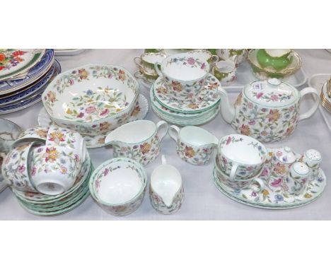 A Minton "Haddon Hall" part tea service, 35 pieces approx