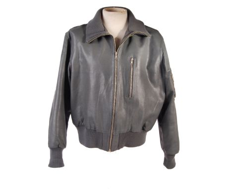 A good post-war 20th century German Air Force ' Flieger Lederjacke ' ( Aviation Leather Jacket ). Grey leather construction, 