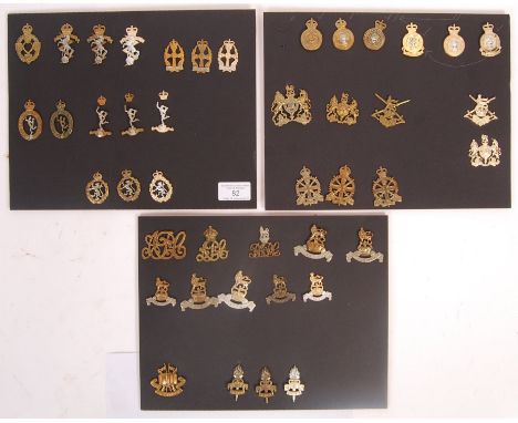 A good collection of assorted vintage British military uniform cap badges - all metal - from WWII Second World War and post-w