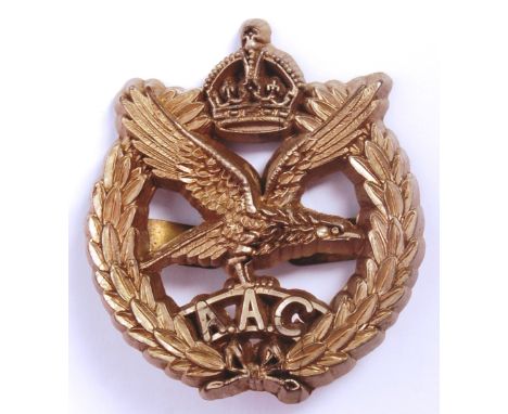 A rare original WWII Second World War Army Air Corps ' economy ' plastic cap badge. Makers marks to rear for A. Stanley &amp;