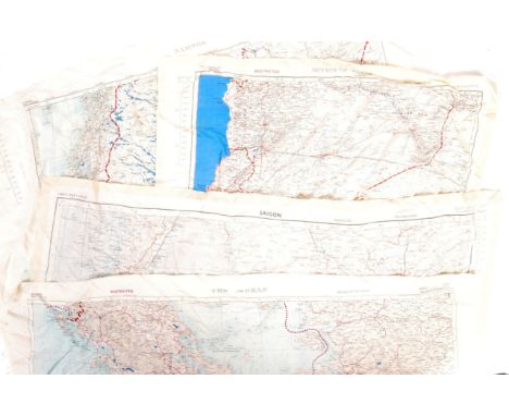 A collection of x4 original vintage WWII Second World War and post-WWII silk RAF ' Escape ' maps. All of the Mediterranean. E