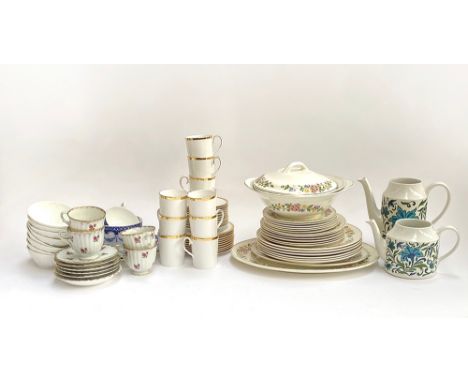 A quantity of teawares to include Coalport cabbage ware bowls; Cobridge; Royal Albert Coffee cans and saucers; Midwinter; Roy