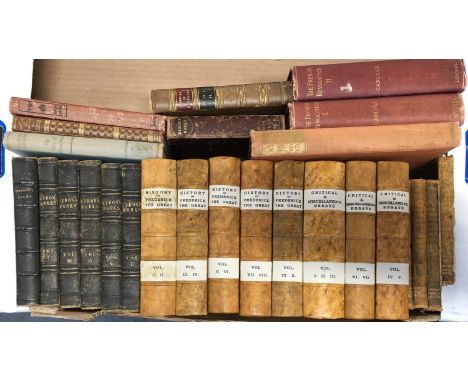 BOOKS, BINDINGS. A nice collecyion to include 9 vols of Thomas CARLYLE, BYRON and others, with a few other vintage books.