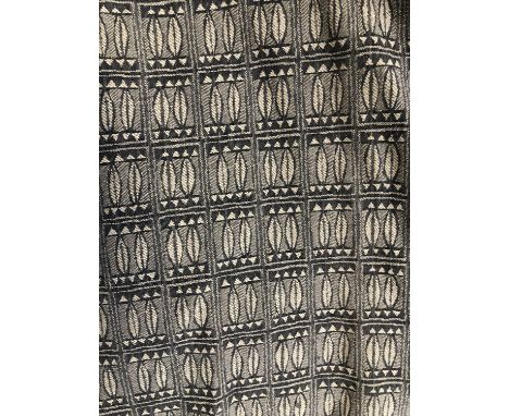 A pair of curtains, lined, each approx. 280cm UW, 230cm drop