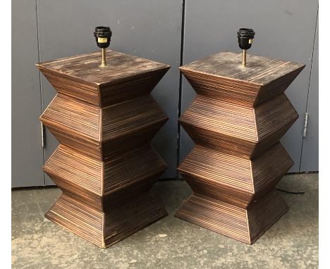 A pair of La Fibule concertina table lamps, each 46cmH to base of fitting