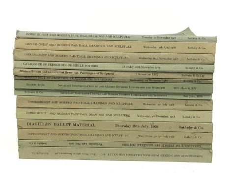 BOOKS, AUCTION CATALOGUES and others. c.15 Sotheby's ctalogues from c. 1960s. Also a selection of vintage magazines (1960s), 