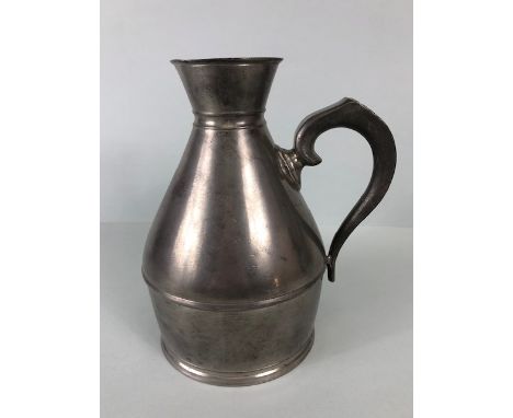 Vintage pewter, being a 19th century style tavern ale jug, touch mark to base approximately 20cm high