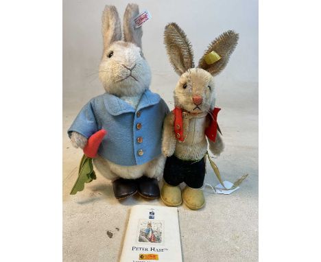 STEIFF; a vintage Nikili figure, numbered 726, height 27cm, and a Steiff limited edition Peter Rabbit with booklet, height 30