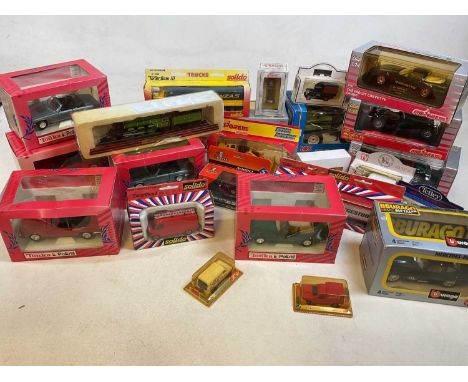 A large collection of vintage boxed vehicles including Tonka, Solido, Majorette and others