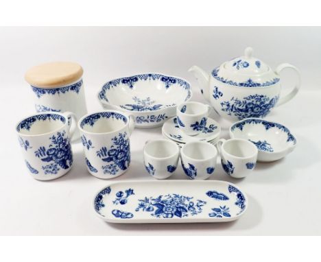 A group of Royal Worcester Hanbury ware comprising teapot, two mugs, four coffee cups and saucers, two dishes and pen tray 