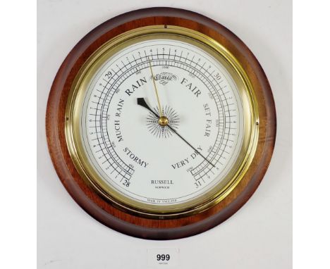 A Russell of Norwich circular aneroid barometer, 28cm diameter 