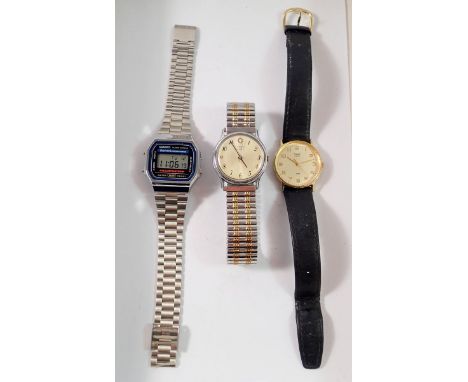 Two Timex vintage gents wrist watches and a Casio 