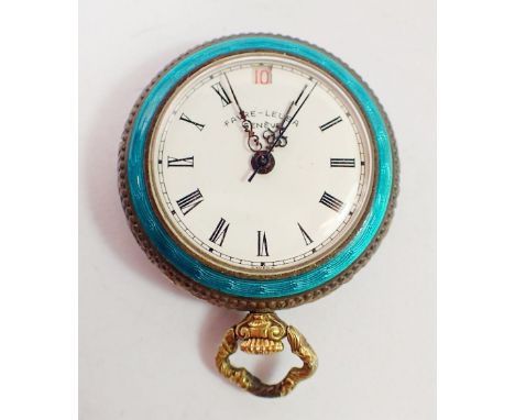 A Swiss Fauvre Leuba enamel fob watch 