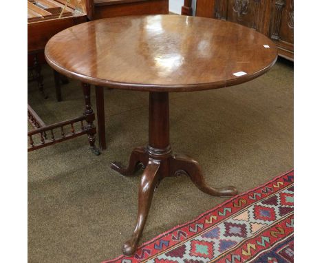 A George III Mahogany Tilt Top Tripod Table, 81cm by 72cm