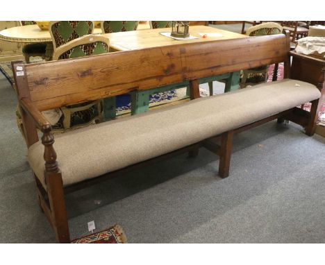 A Large Pitch Pine Bench, 248cm by 50cm by 92cm