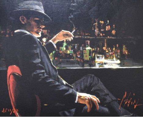 After Fabian Perez (b.1967) Argentinian"Whiskey at Las Brujas V"Signed and numbered 11/20, giclee print, 45cm by 55cm Sold to