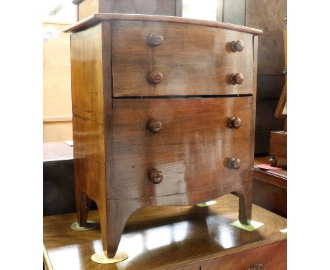A Victorian Mahogany Bow Front Commode, with dummy drawer front, 61cm by 40cm by 70cm