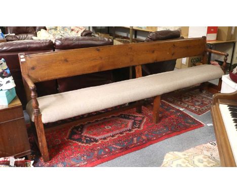 A Large Pitch Pine Bench, 275cm by 50cm by 92cm