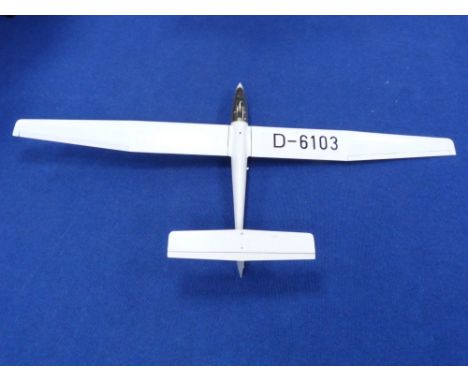 A large scale radio controlled model glider, white, D6103,  L110cm wingspan 227cm