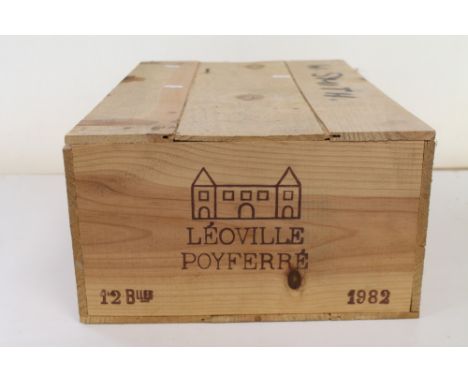 Bordeaux red wine, Chateau Leoville Poyferre, St Julien, Medoc, 1982, twelve bottles in wooden case. (12).