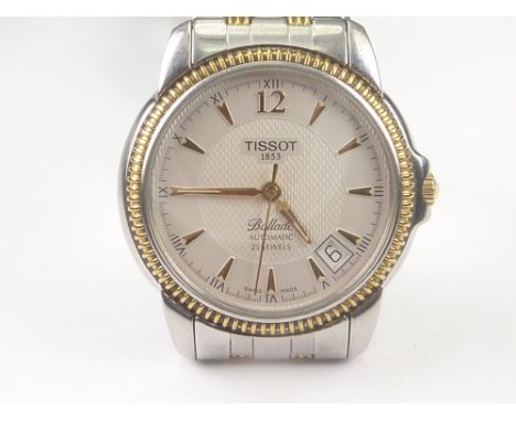 Gents Tissot Ballade bracelet watch, rolled gold and stainless steel.
