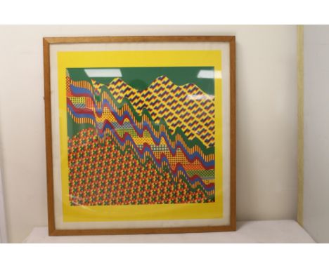 Eduardo Paolozzi (1924-2005) abstract Op Art colour print, unsigned, 60cm x 57.5cm. 