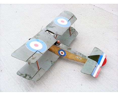 A medium scale radio controlled model bi-plane, WW1 American, N5180,  L79cm wingspan 100cm