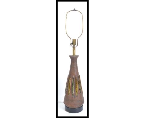 A tall retro 20th century West German ceramic fat lava style floor lamp. Please see images.