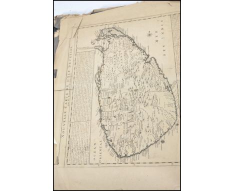 A folio of prints and maps, varying ages to include a good Nouvelle Carte De L'Ile De Ceylon, map of Ancient Egypt according 