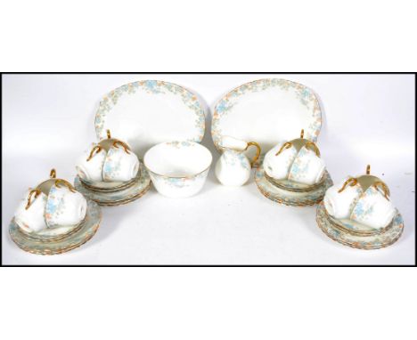 A Victorian Doulton Lambeth 12 cover part tea service in the Kathryn pattern comprising cups, saucers, plates etc being stamp