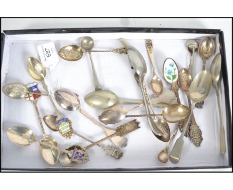 A good collection of silver hallmarked commemorative tea spoons dating from the 19th century to include &nbsp;a commemorative