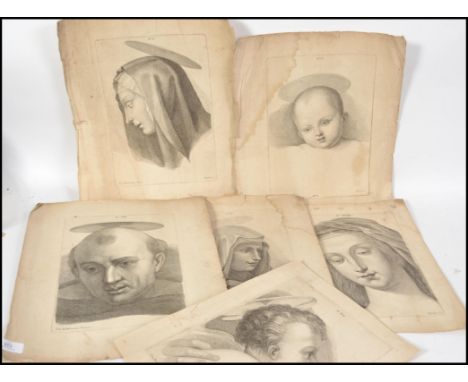 A collection of six 18th century unframed etchings after Bartolomeo by patch. The pictures predominately of religious scenes 