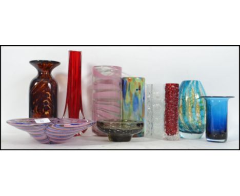 A collection of studio glass dating to the 20th century to include Mdina glass, Caithness etc and others ( see illustrations 