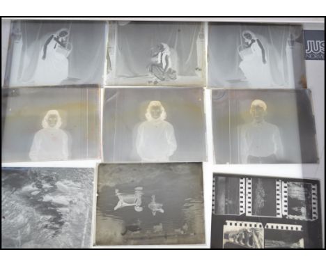 A fantastic collection of vintage mid 20th century glass negative slides to include childrens clubs, portrait, school etc.