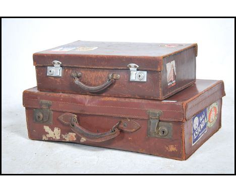 A collection of vintage 20th century suitcases of varying shapes and sizes etc ( see illustrations ).&nbsp;Measures height 16