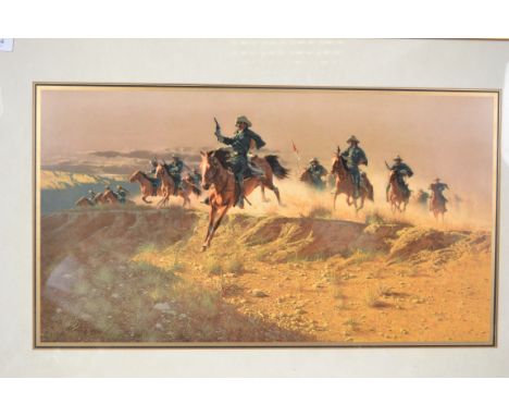 Americana - A framed and glazed picture print titled ' Leading The Charge ' by Frank C McCarthy