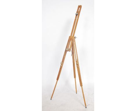 A 20th century Italian made Mabef  large field metamorphic artists easel, constructed from beech