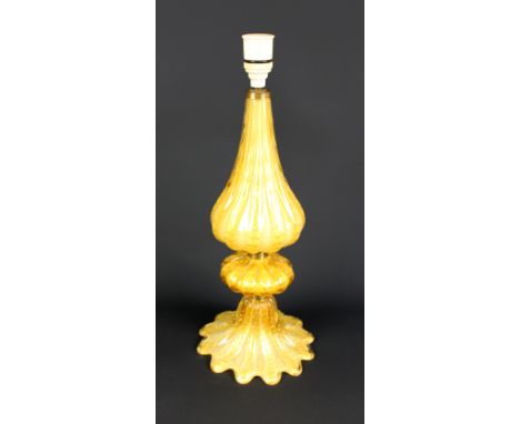 ATTRIBUTED TO BAROVIER & TOSO; a Cordonato d'Oro design lamp, height excluding fitment approx 37cm.  CONDITION REPORT: This i