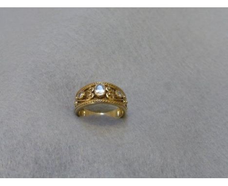 A Victorian style 9ct gold simulated diamond ring, size J/K.  