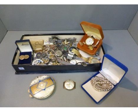 An assortment of jewellery and wristwatches including a Tissot watch. 
