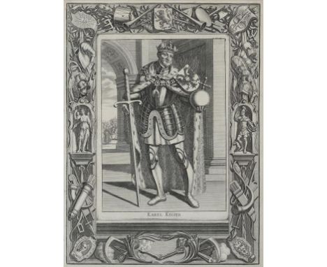 SIX 18TH C PORTRAIT ENGRAVINGS, 34CM X 23CM AND CIRCA, HOGARTH FRAMES