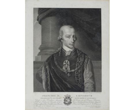 FOUR 17TH, 18TH AND 19TH C PORTRAIT ENGRAVINGS, INCLUDING THE EMPEROR FRANCIS II BY BOURGEOIS DE LA CHAUDIERE AFTER DUMONT, 4