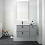 Brand New Boxed UNIIQ Sketch 900 x 450mm Wall Hung Vanity Unit with Basin Matt Grey RRP £649.99