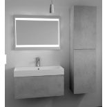 Brand New Boxed Bathstore Mino 500mm Basin & Wall Mounted Vanity Unit - Concrete RRP £220 **No VA...