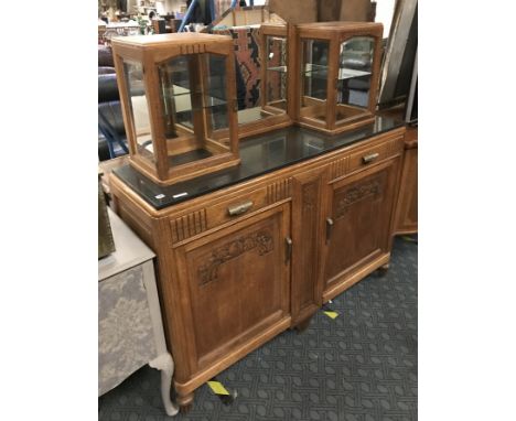 OAK MIRROR BACK SIDEBOARD