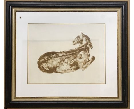 DAME ELISABETH FRINK LIMITED EDITION SIGNED LITHOGRAPH IN COLOUR 5/70 - LYING DOWN HORSE ACCEPTABLE CONDITIONMINOR FAULT ON T