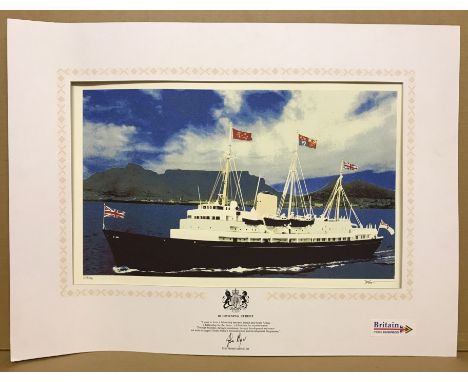 LIMITED EDITION ROYAL YACHT BRITANNIA PRINT 60/320APP.SIZE: 67cm x 36cm